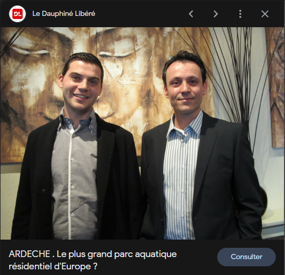 Capture d’un article du Dauphiné Libéré consacré au projet Aqua’Ardèche
